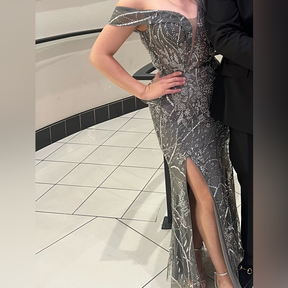 Elegant Silver Women's Dress